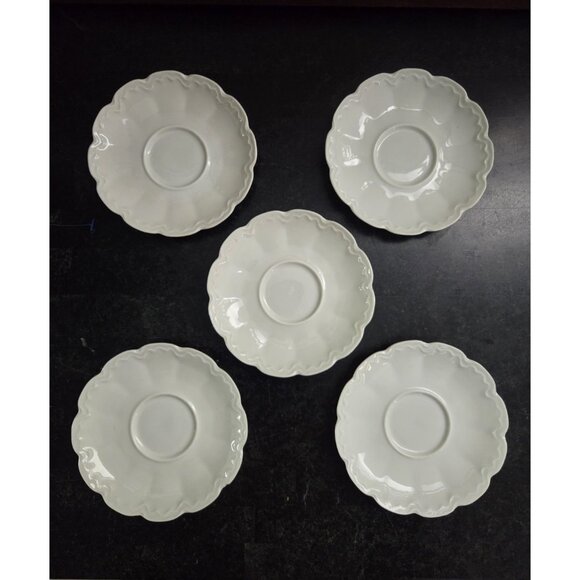 Set of 5 Theodore Haviland Limoges #37 Soft Wave Demitasse Saucers 4.5" Antique - Picture 1 of 6